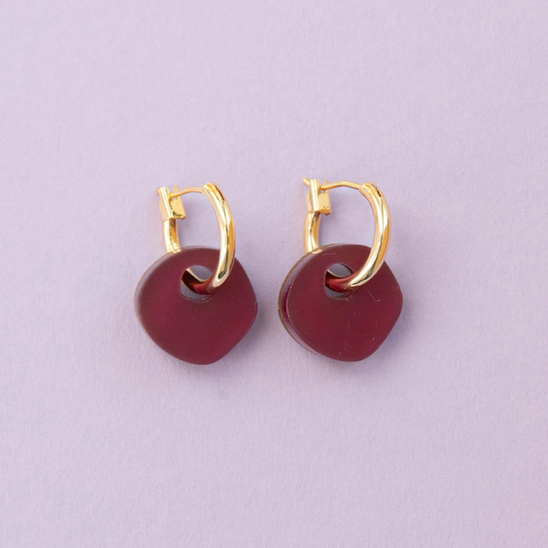 Surround Hoop Earrings | Aubergine