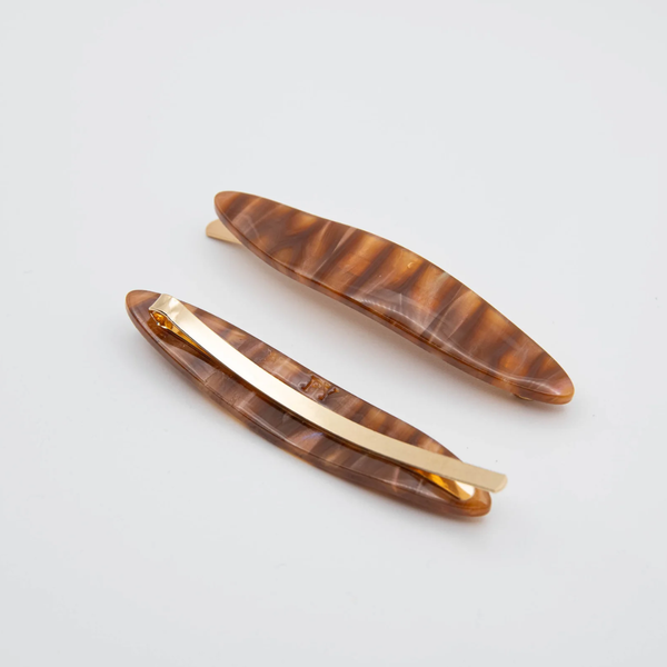 Marble Brown Hair Slides