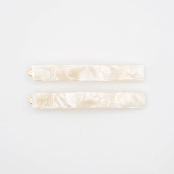 Pearl White Hair Slides