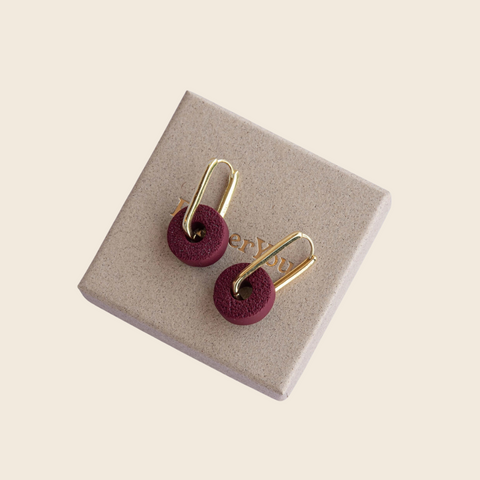 Surround Clay Hoop Earrings | Berry