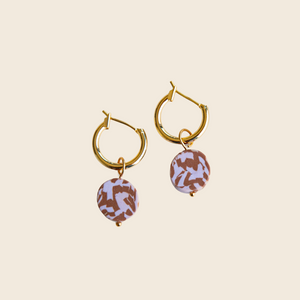 Bits Circle Charm Hoop Earrings | Lilac and Chocolate