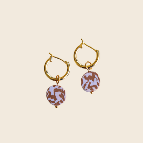 Bits Circle Charm Hoop Earrings | Lilac and Chocolate