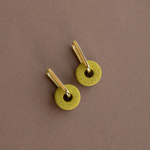 Surround Clay Hoop Earrings | Chartreuse Green