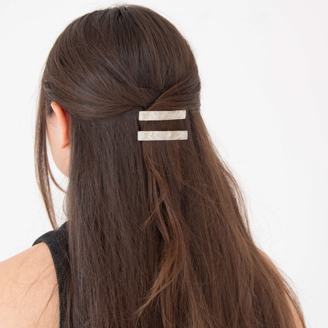 Pearl White Hair Slides