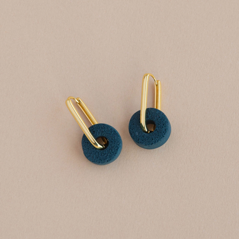 Surround Clay Hoop Earrings | Teal Green