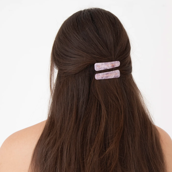 Lilac Marble Hair Slides