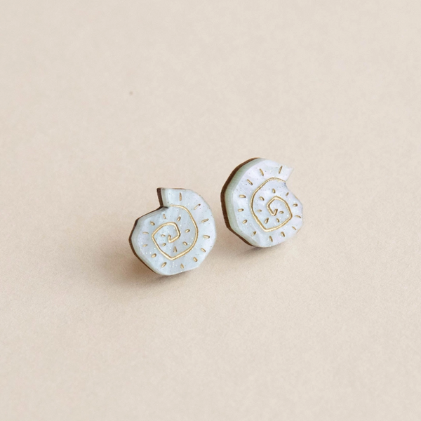 Shell Stud Earrings | Pearly White