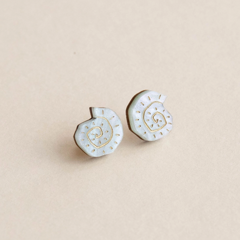 Shell Stud Earrings | Pearly White