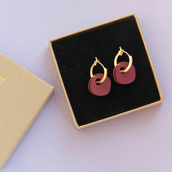 Surround Hoop Earrings | Aubergine
