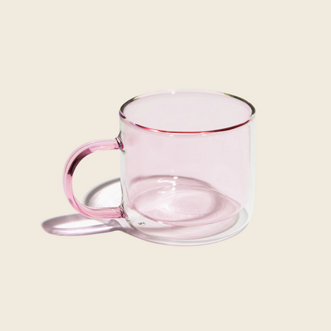 Double Walled Glass Mug | Pink