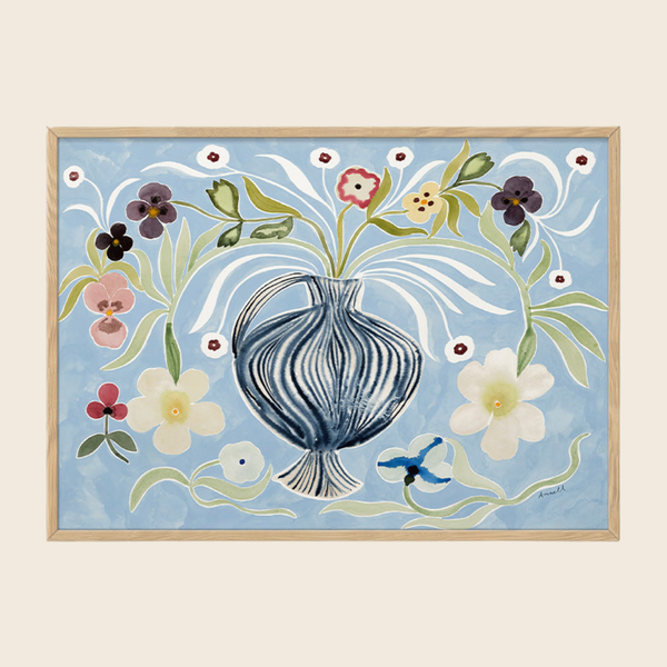 Blue Flora Print | 50 x 70cm