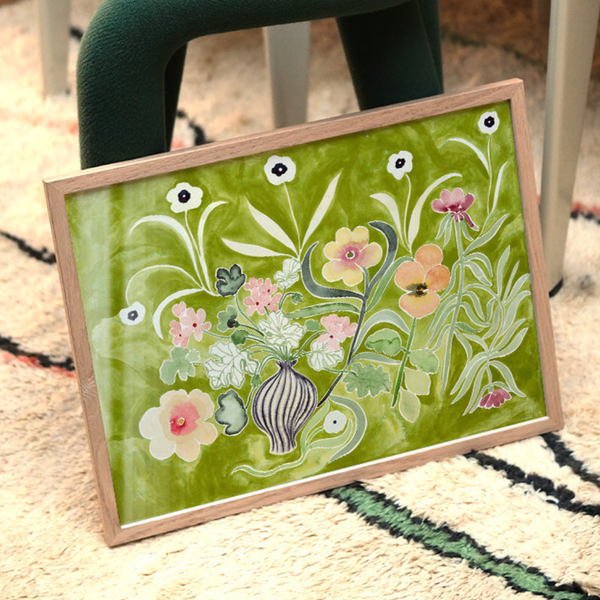 Green Flora Print | 50 x 70cm