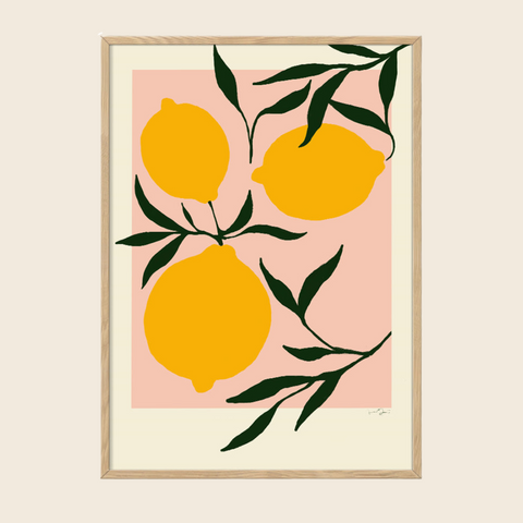 Pink Lemons Print | 30 x 40cm