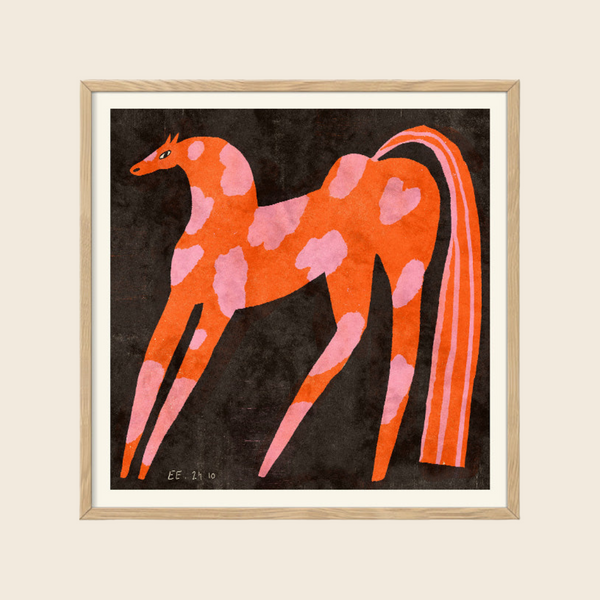 Strawberry Horse Print | 50 x 50cm