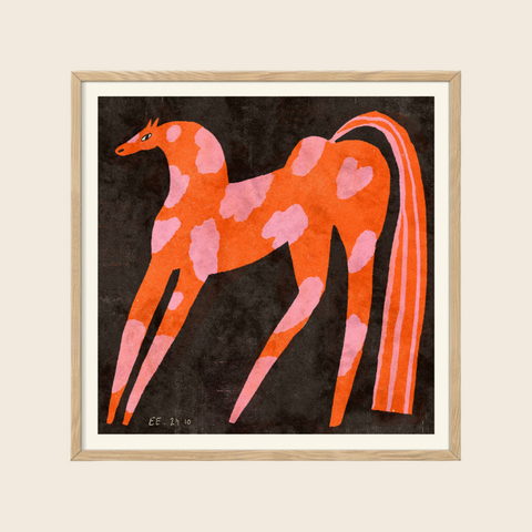 Strawberry Horse Print | 50 x 50cm