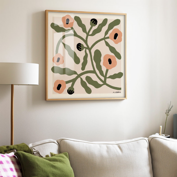 Pink Poppies Print | 50 x 50cm