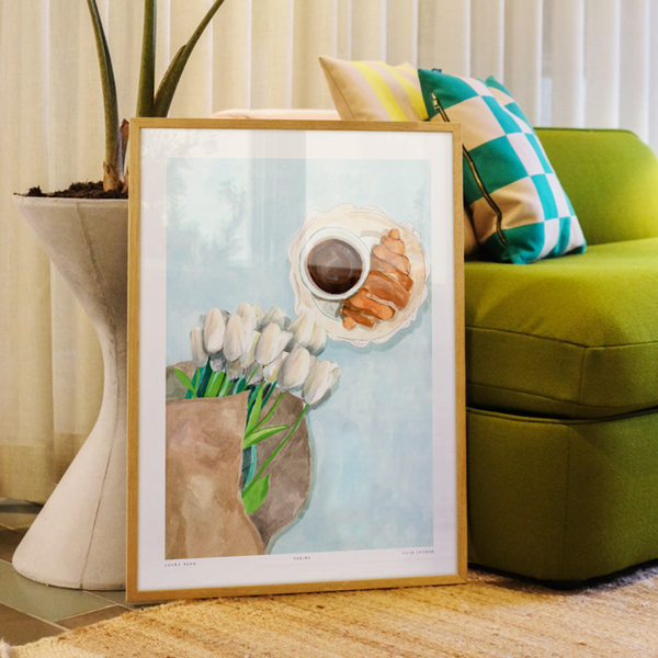 Tulips and Croissant Print | 30 x 40cm
