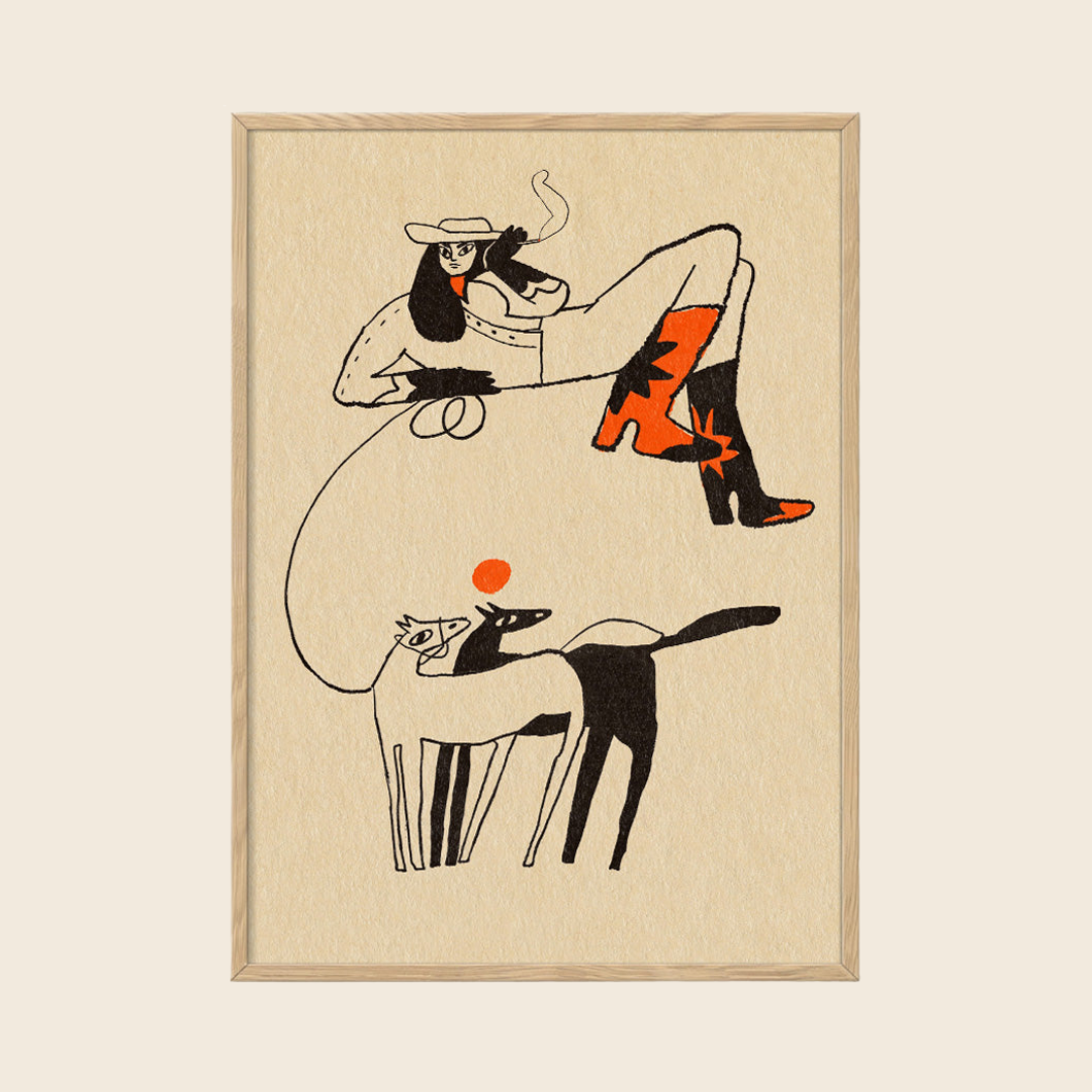 Red Starred Boots Print | 30 x 40cm