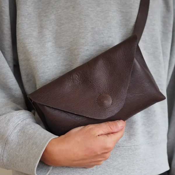 Recycled Leather Belt Bag | Chocolate Brown