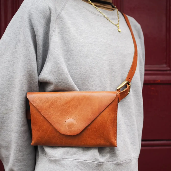 Recycled Leather Belt Bag | Tan