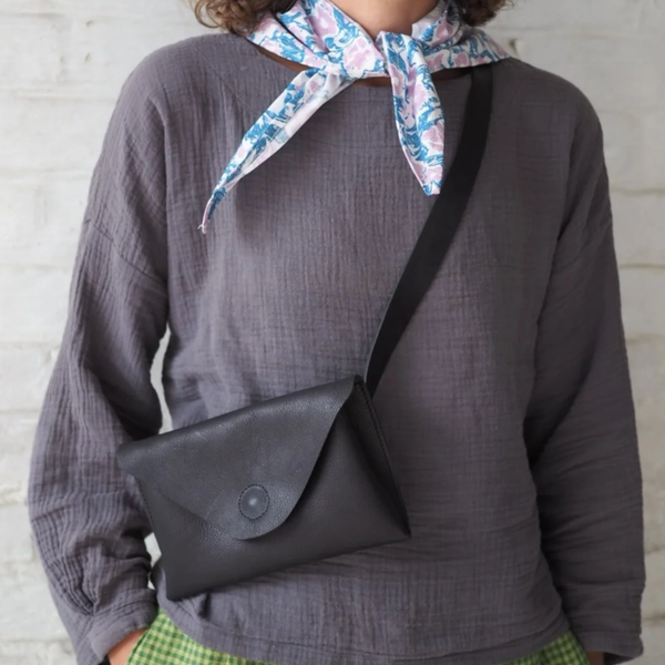 Recycled Leather Belt Bag | Black