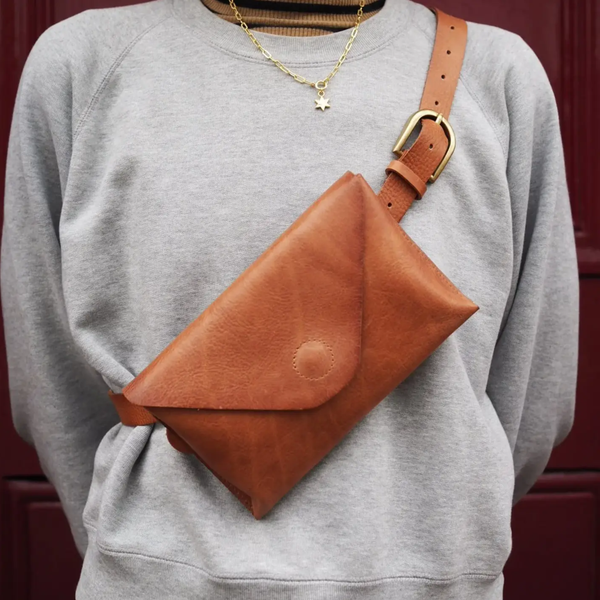 Recycled Leather Belt Bag | Tan