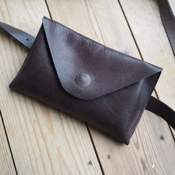 Recycled Leather Belt Bag | Chocolate Brown