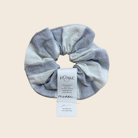 The Rosheen Zero Waste Scrunchie | Faded Linen Stripe