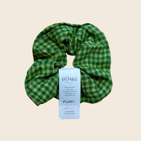 Zero Waste Scrunchie | Green Gingham
