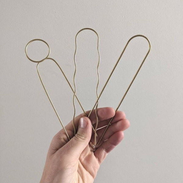 The Lizzy Wave Brass Hair Pin