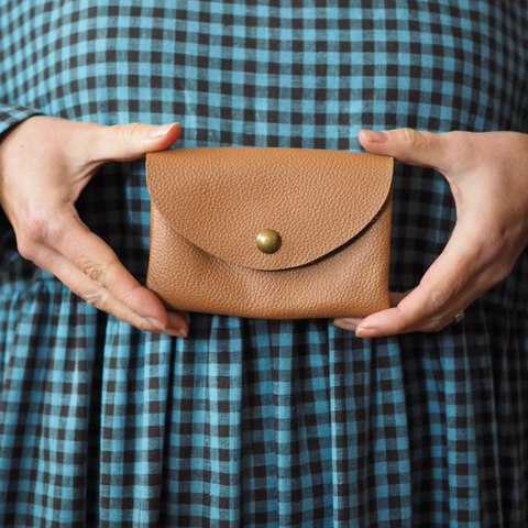 Recycled Leather Purse | Toffee Brown