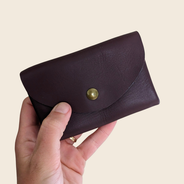 Recycled Leather Purse | Maroon