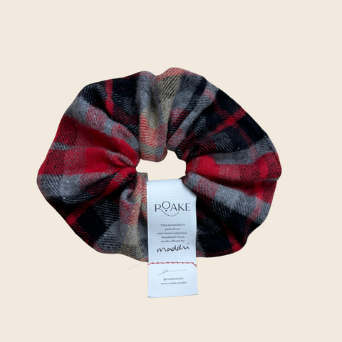 The Rosheen Zero Waste Scrunchie | Brushed Tartan Check