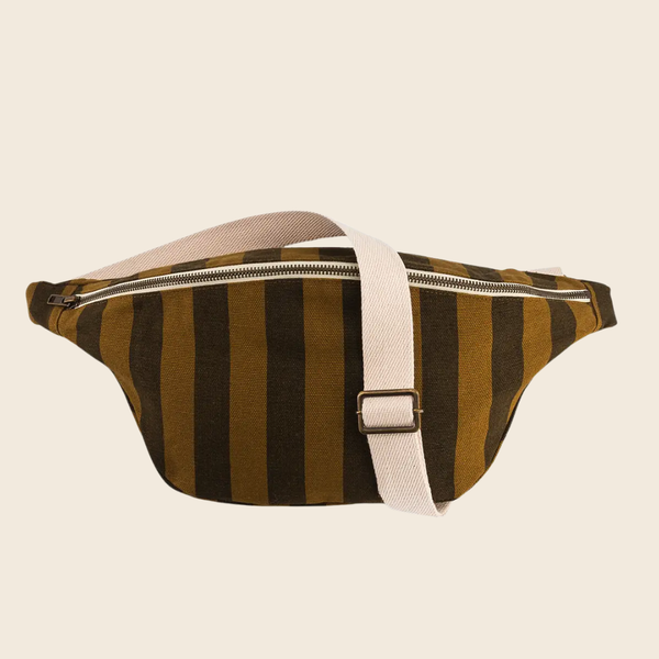 Cotton Crossbody Bag | Cumin and Black Stripe