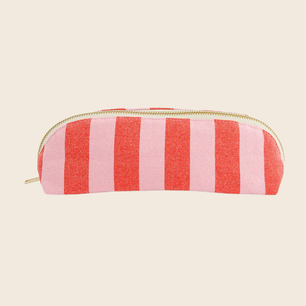 Cotton Pencil Case | Tomato Red and Candy Pink