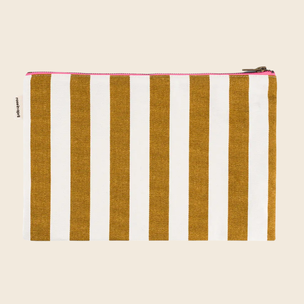 Cotton Flat Pouch | Caramel Stripe