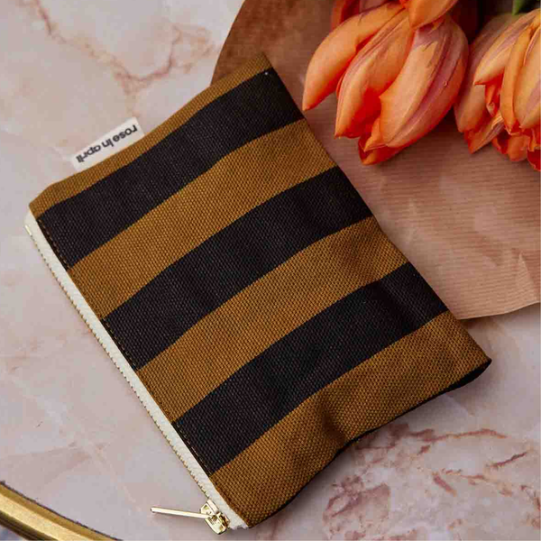 Cotton Purse | Cumin and Black Stripe