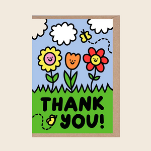 Lazy Disco Thank You Flowers Card