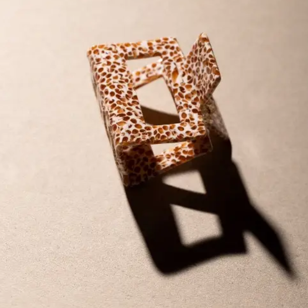 Hair Claw Clip | Brown Dot