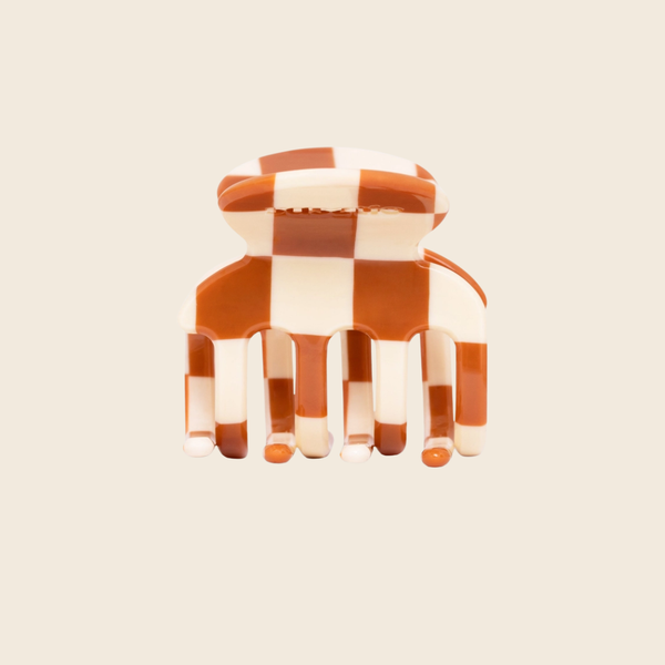 Small Hair Claw | Hazel Checkerboard
