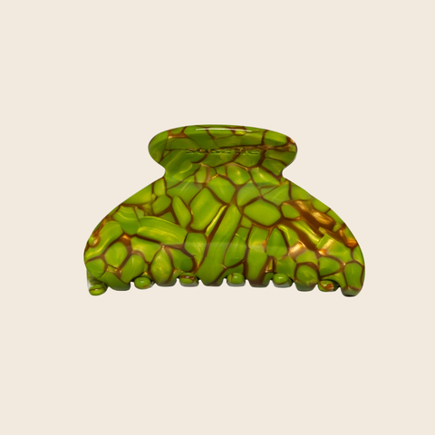 Hair Claw Clip | Green and Gold