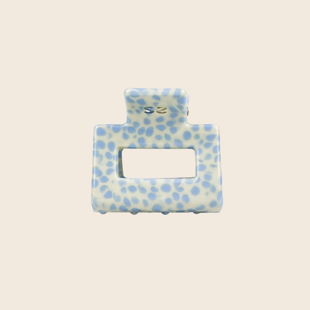 Mini Hair Claw Clip | Blue Dot