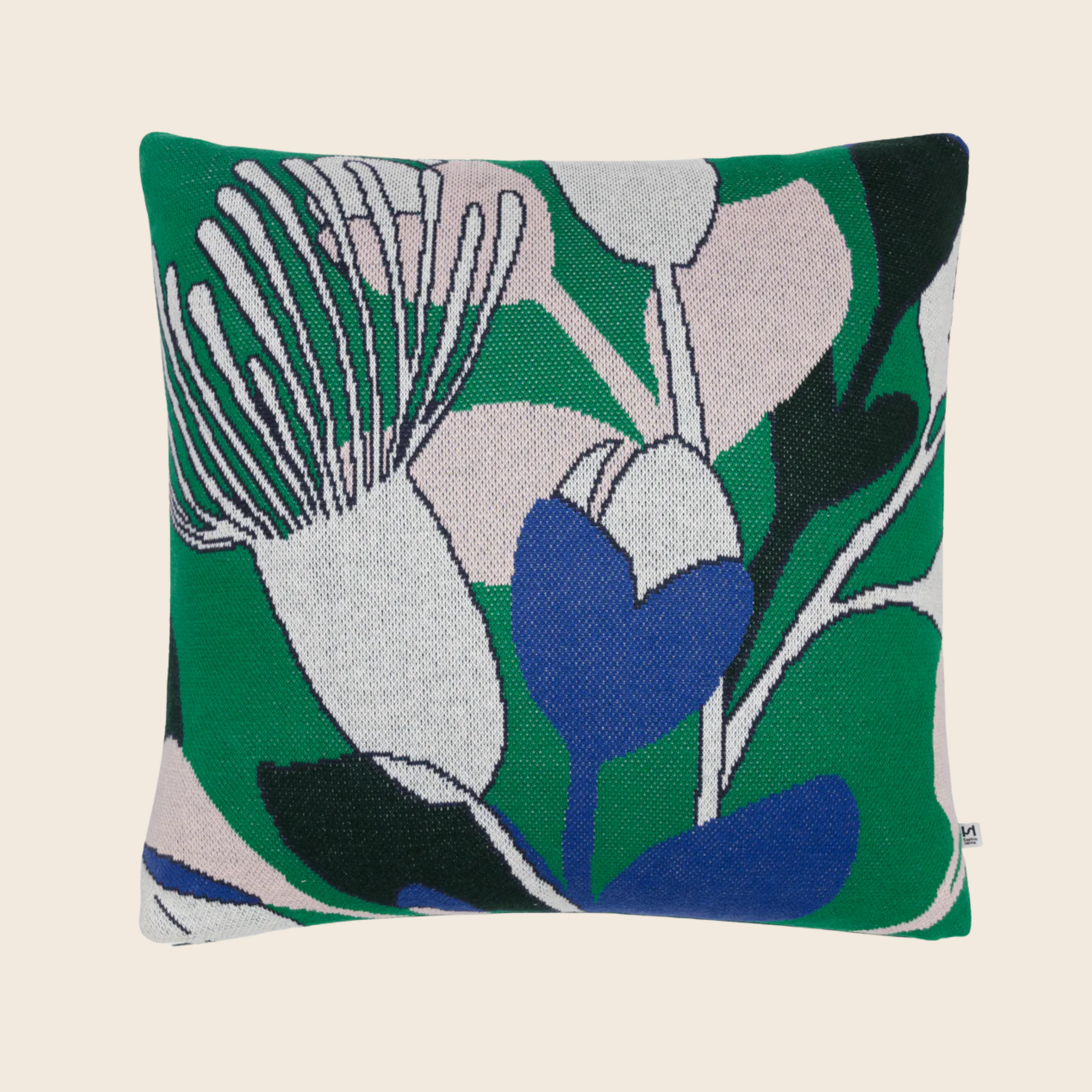 Bud Cotton Knit Cushion | Green Mix