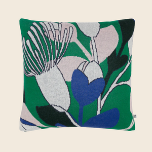 Bud Cotton Knit Cushion | Green Mix