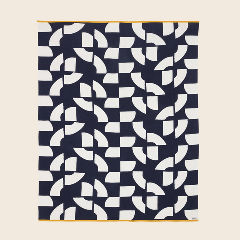 Deko Cotton Knit Throw | Navy Blue