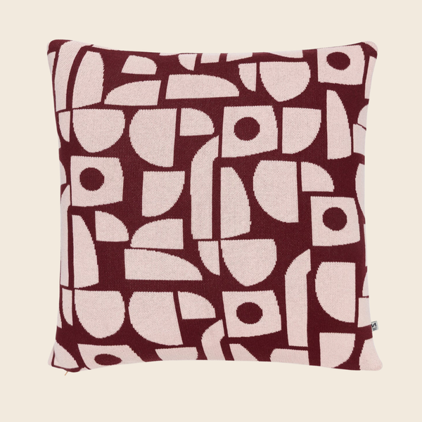 Bruten Cotton Knit Cushion | Burgundy