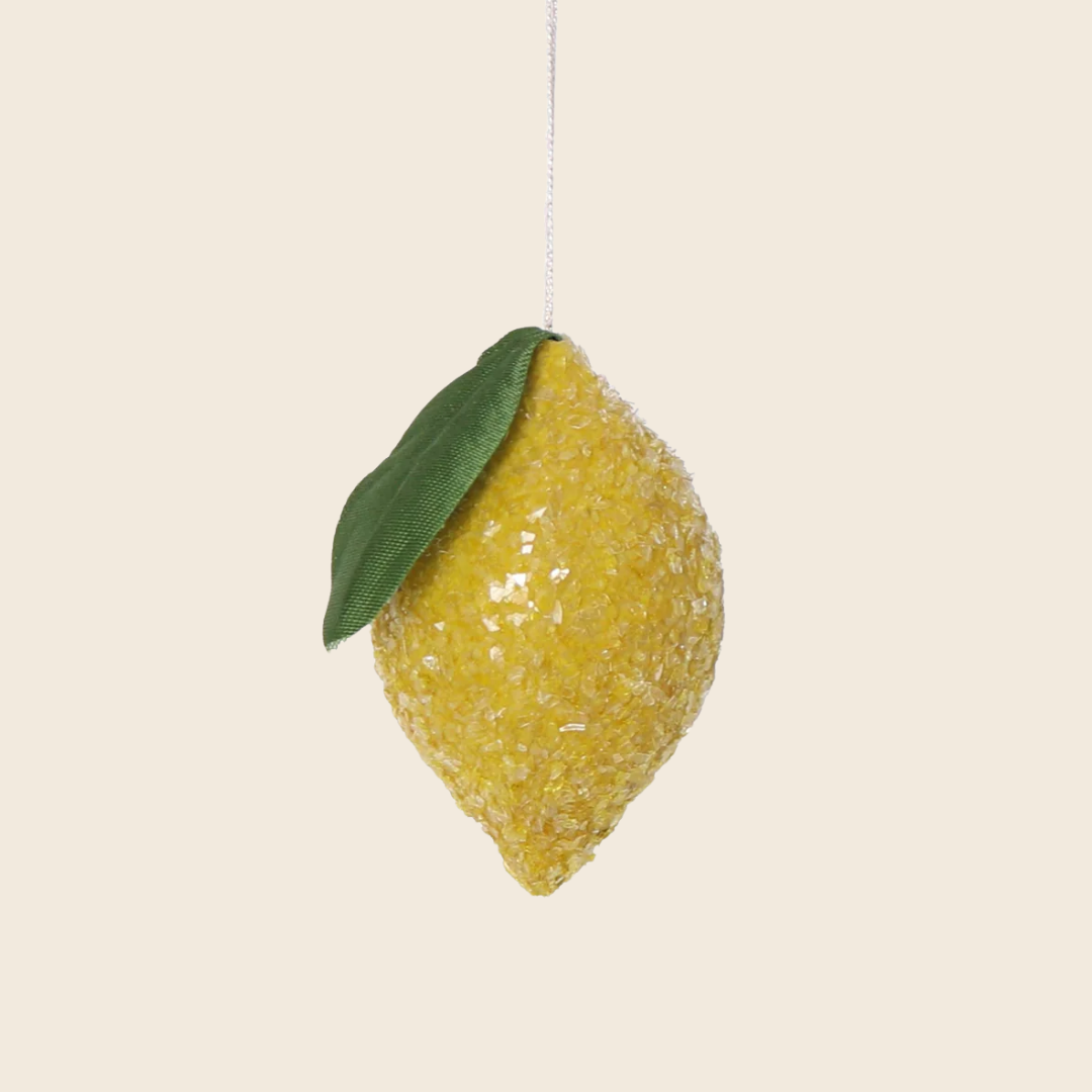 Frosted Lemon Hanging Decoration
