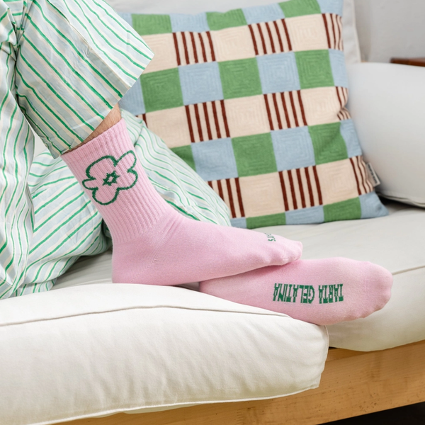 Slow Days Flower Socks | Pink