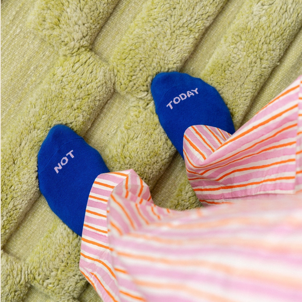 Not Today Flower Socks | Cobalt Blue