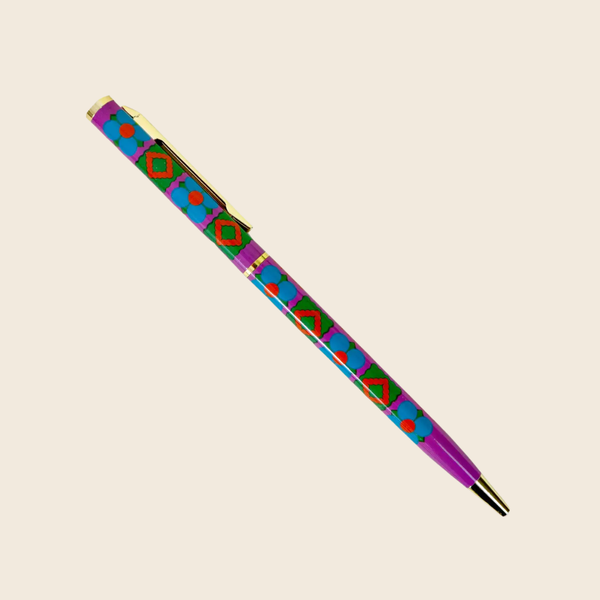 Freya Print Gold Trimmed Pen